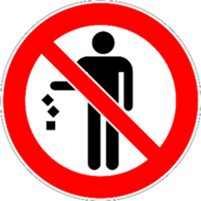 Et rødt forbudt symbol med en diagonal linje over en cirkel.