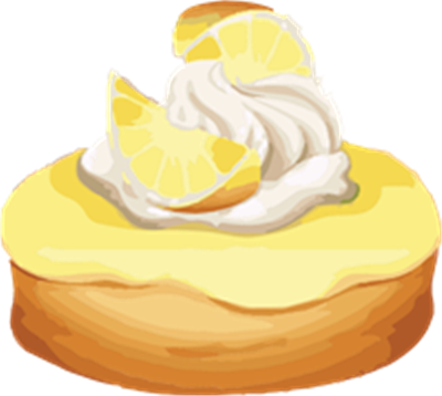 En appetitvækkende citronkage toppet med flødeskum og citronskiver.