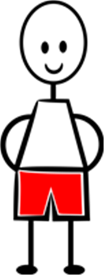 En simpel grafisk illustration med rød farve og tekst, der fremhæver et design.