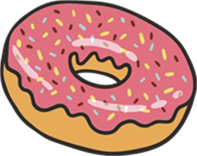 En lækker donut med pink glasur og farverige drys på toppen.