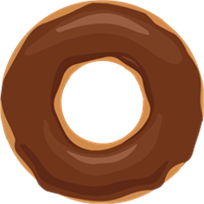 En appetitlig donut med chokoladeglasur, perfekt til en sød snack.
