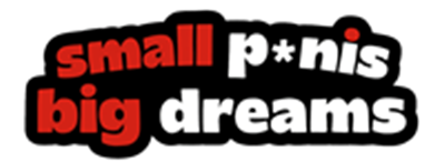 Et humoristisk slogan, der spiller på kontrasten mellem størrelse og ambitioner.