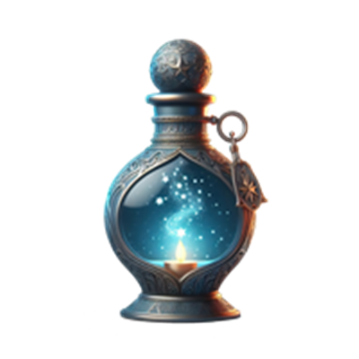 En smuk, ornamenteret lanterne med en glødende indre, der viser stjerner og magi.