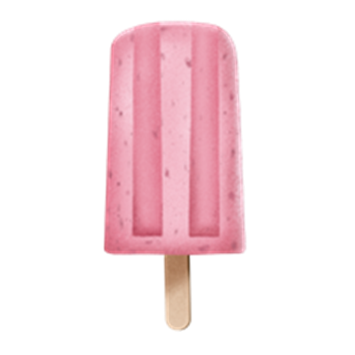 En farverig pink is på en træpind, perfekt til varme dage.