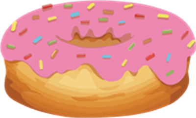 En lækker donut med pink glasur og farverige krymmel. Perfekt til en sød snack.