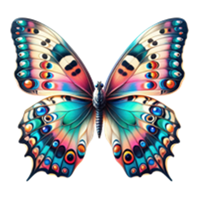 En smuk, farverig sommerfugl med detaljerede mønstre på vingerne.