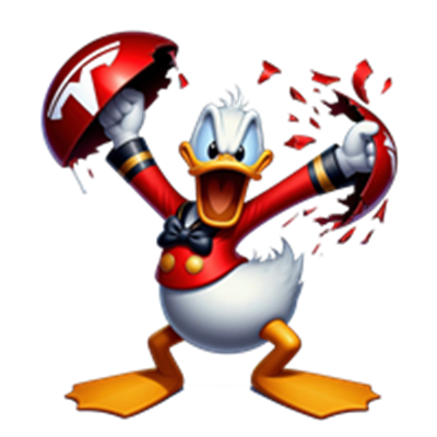 Donald Duck i en farverig og energisk pose, som bryder ud af et æg.