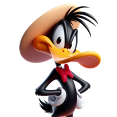 En tegnefilmsfigur med en sombrero, der står med en selvsikker holdning.