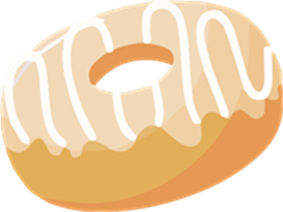 En appetitlig doughnut med en lys glasur og en blød, gylden bund.