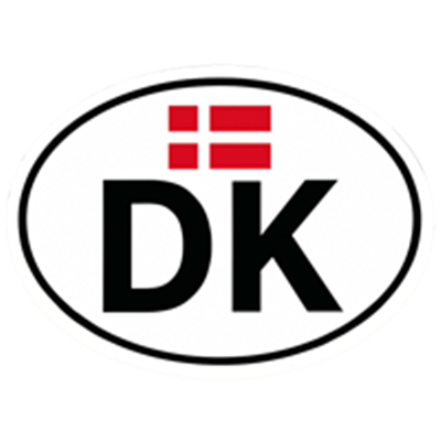 Et logo med teksten DK og et dansk flag i rødt og hvidt.