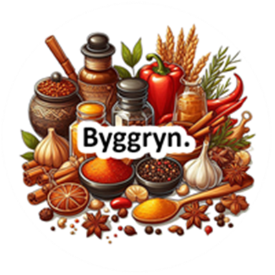 En samling af forskellige krydderier, urter og ingredienser til madlavning.