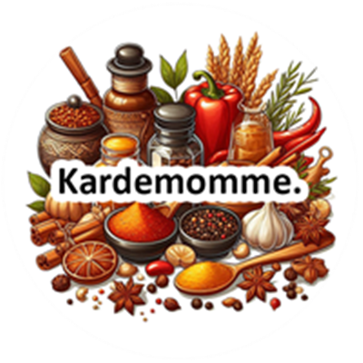 Et farverigt udvalg af krydderier, urter og ingredienser til madlavning.