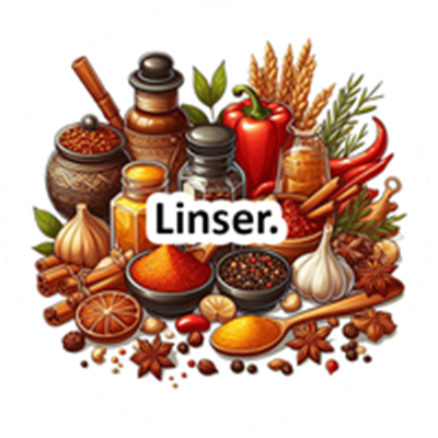 Et udvalg af krydderier, urter og ingredienser præsenteret i en dekorativ opsætning.