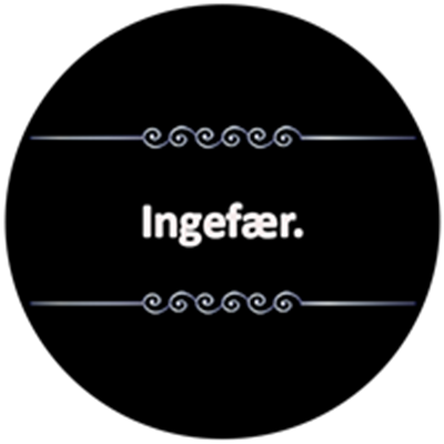 Billedet viser ordet Ingefær i en elegant skrifttype på en sort baggrund.