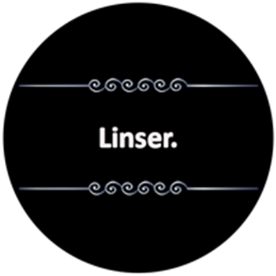 Billedet viser ordet Linser præsenteret med en dekorativ ramme.