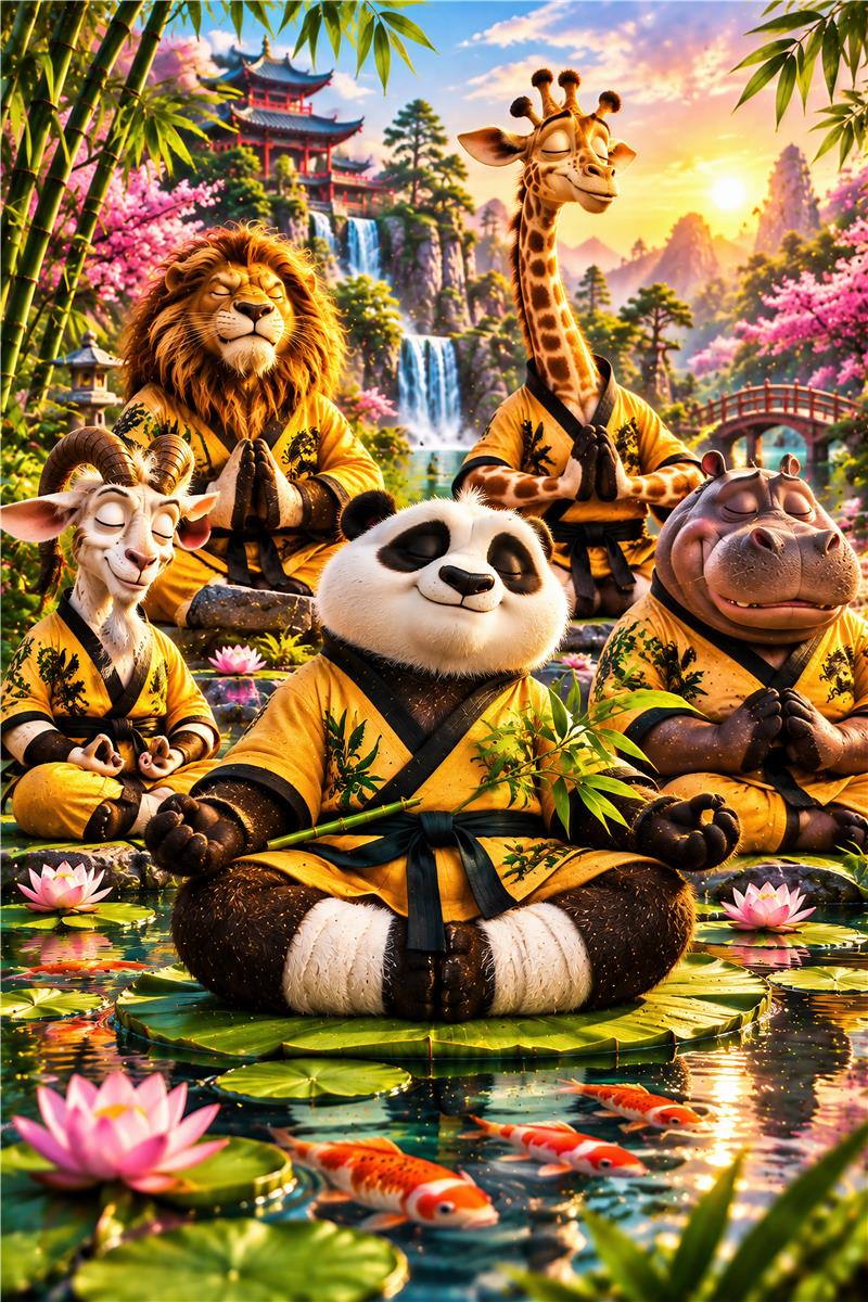 Kung fu-dyr i tropisk paradis – forhåndsvisning af plakat