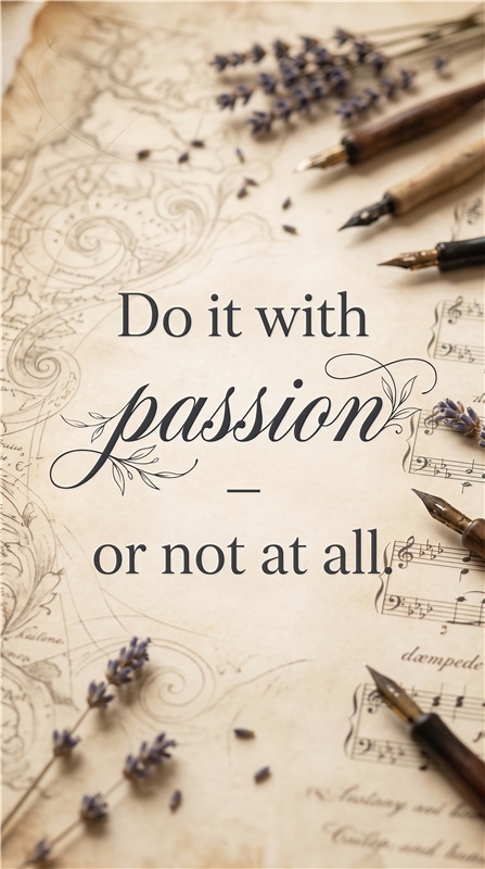 Gør det med passion – eller slet ikke - Sæt liv i din indretning med denne inspirerende plakat, der minder os om at følge vores drømme med passion. Ideel til stuen eller kontoret, den tilføjer et kunstnerisk og motiverende præg. Bring energi og kreativitet ind i dit rum!