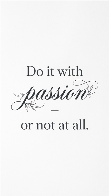 Gør det med passion - Denne inspirerende plakat minder dig om at investere din lidenskab i alt, du gør. Den elegante skrifttype og enkle design gør den perfekt til ethvert rum, hvor motivation og kreativitet er i fokus.