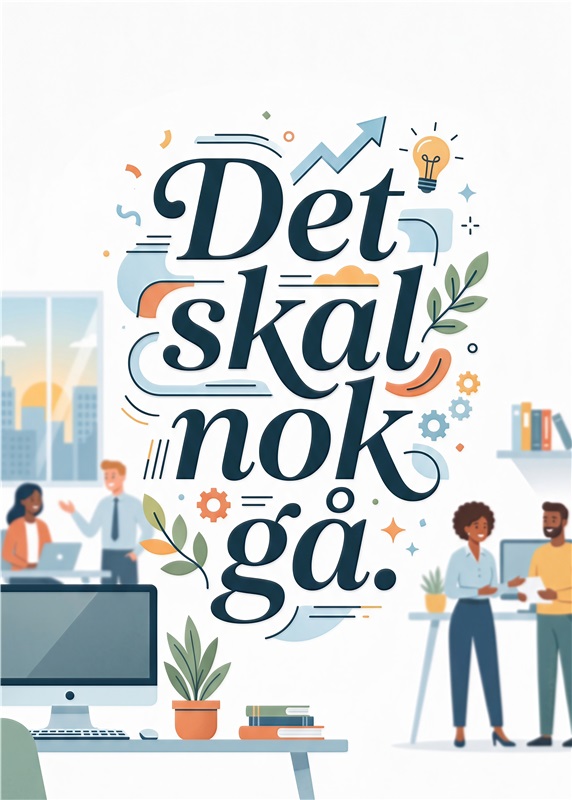 Motiverende Plakat til Dit Kontor - Giv dit kontor et energigivende touch med denne inspirerende plakat. Med teksten 'Det skal nok gå' og et farverigt design, vil den minde dig om at forblive positiv og tro på dine evner. Den perfekte indretning for enhver arbejdsplads.