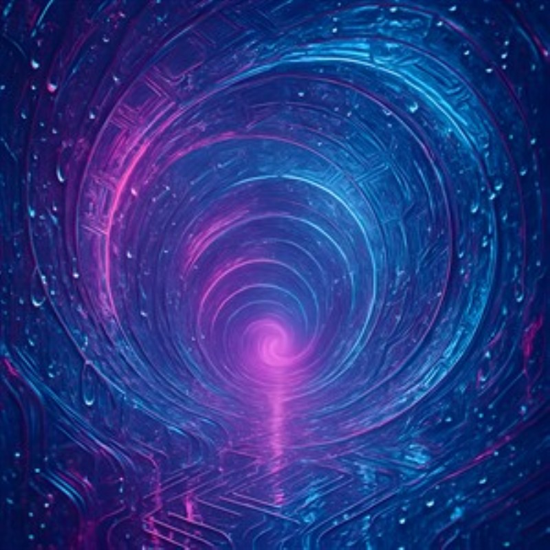 Neon Spiral: En Futuristisk Oplevelse - Dyk ind i en verden af farver med dette fantastiske billede af en spiralformet tunnel. Den glinsende overflade i blå og pink skaber en stemning af både mystik og futurisme, perfekt til at lyse dit rum op.