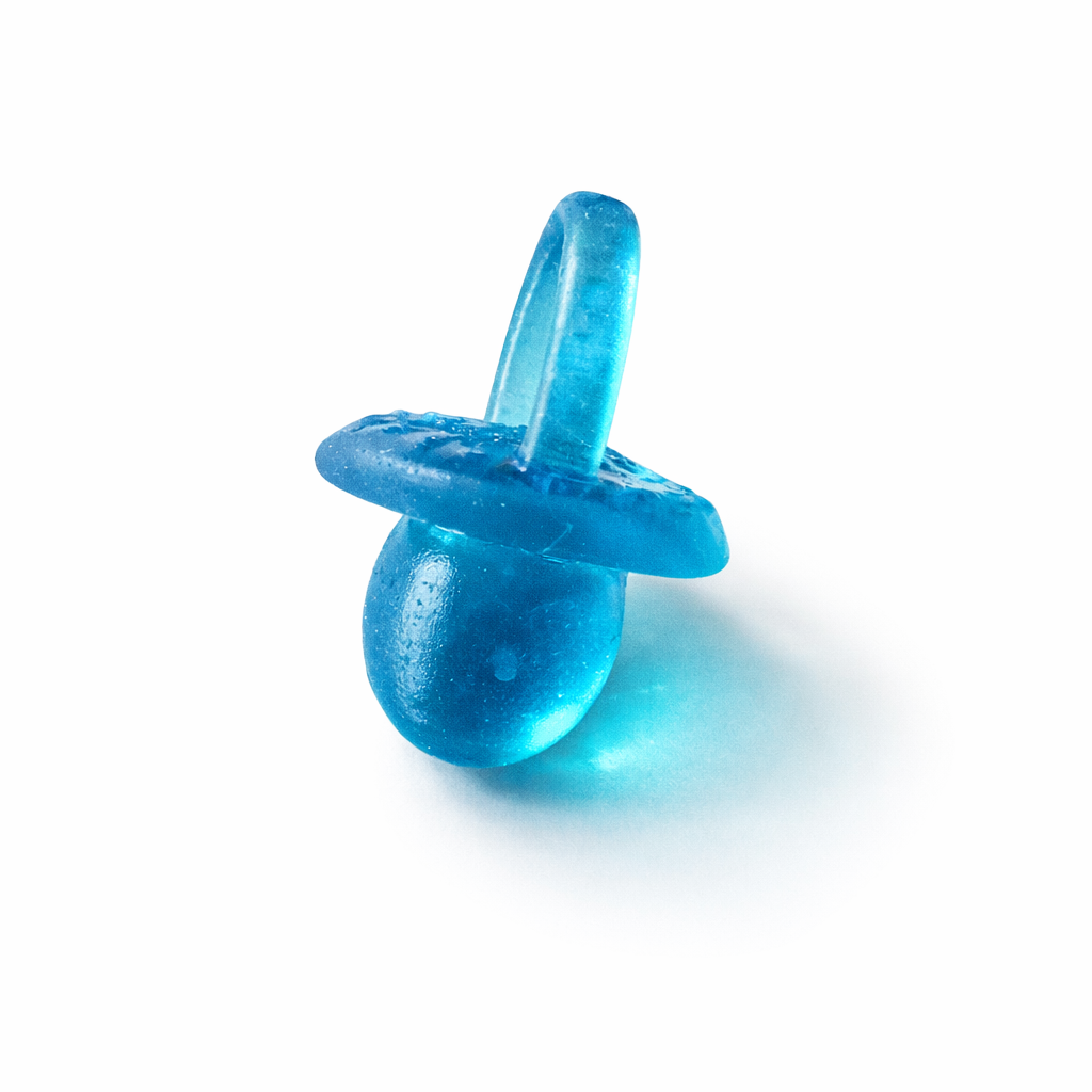 10 stk. Små Børnesutter i Klar blå Resin – 3D-printet