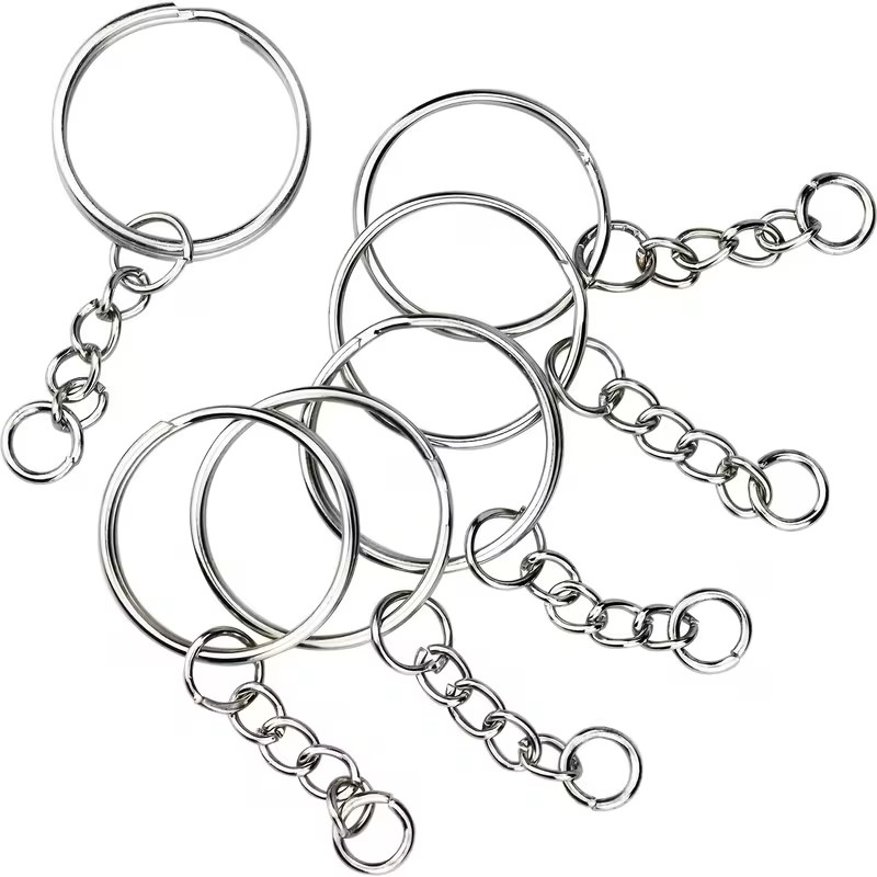 . nøglering, 25 mm nøglering med kæde, med ring - . nøglering, 25 mm nøglering med kæde, med ring