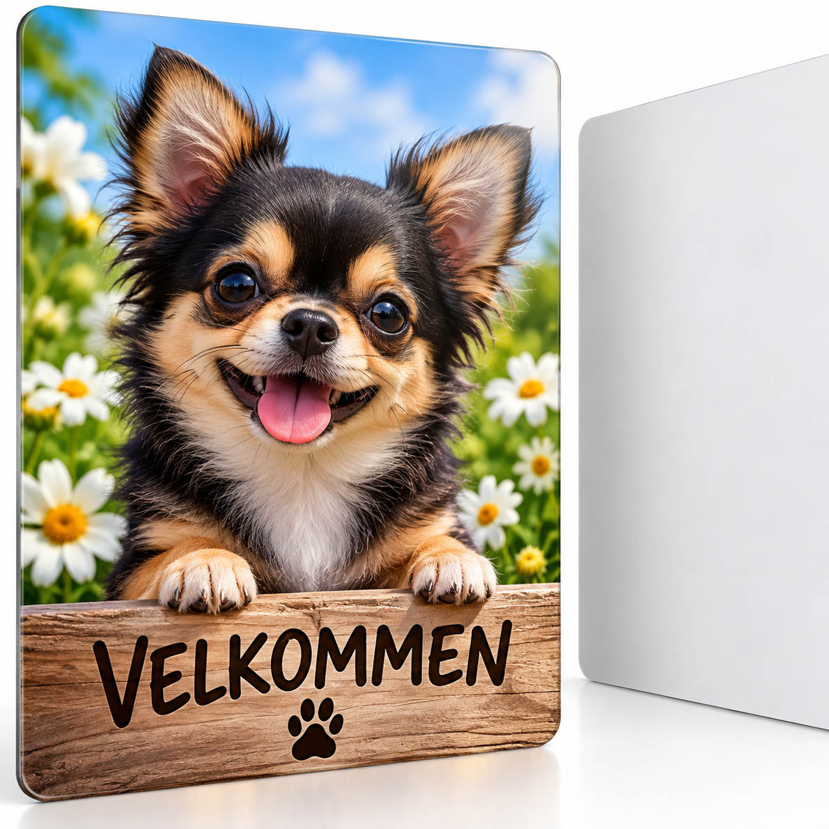 Personligt skilt 20 × 30 cm med UV-print – Design dit eget - Lav dit helt eget personlige skilt med flot og holdbart UV-print i farver.
Skiltet måler 20 × 30 cm og er velegnet til både tekst, logoer, billeder, illustrationer og personlige designs. Det kan blandt andet bruges som navneskilt, dørskilt, informationsskilt, sjov gave eller dekoration til hjemmet, værkstedet og kontoret.
Vi printer dit motiv direkte på overfladen med UV-print, som giver et skarpt resultat med flotte detaljer og klare farver.
Produktinformation:
- Størrelse: 25 × 20 cm
- Tykkelse: ca. 0,45 mm
- UV-print direkte på pladen
- Mulighed for eget billede, logo eller tekst
- Velegnet til både private og virksomheder
- Produceres efter dit eget design