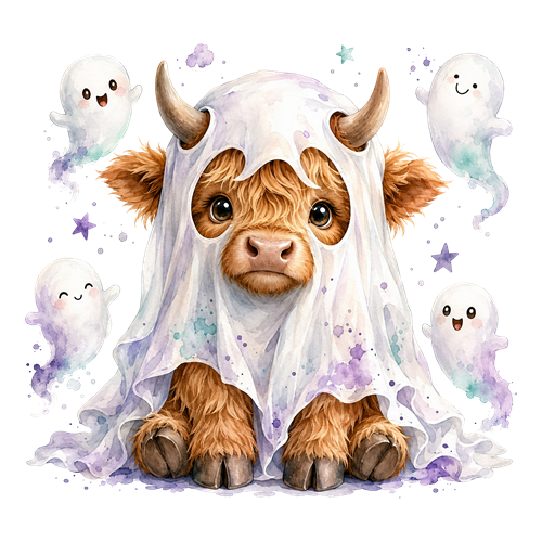 Halloween Highland Cow Clipart (1) sticker motiv
