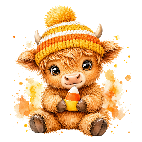 Halloween Highland Cow Clipart (10) sticker motiv