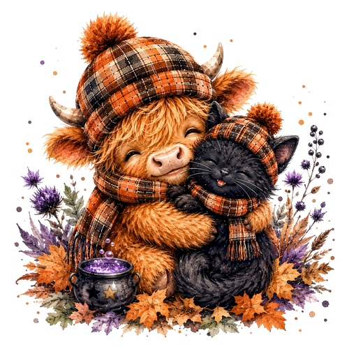 Halloween Highland Cow Clipart (13) sticker motiv