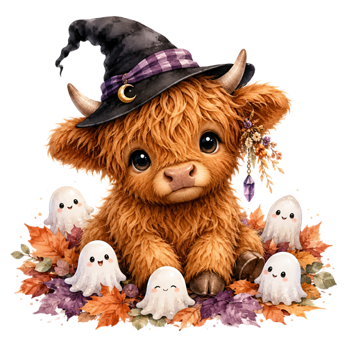 Halloween Highland Cow Clipart (16) sticker motiv