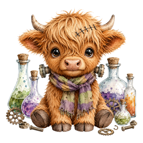 Halloween Highland Cow Clipart (18) sticker motiv