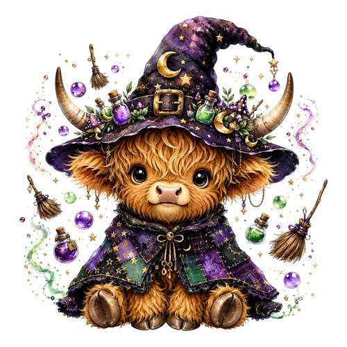 Halloween Highland Cow Clipart (19) sticker motiv