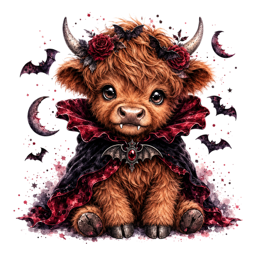 Halloween Highland Cow Clipart (20) sticker motiv