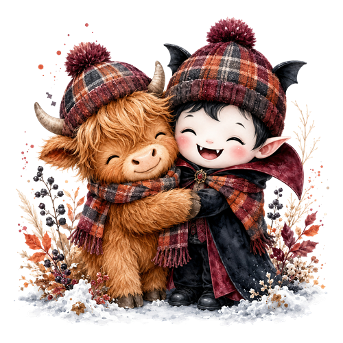 Halloween Highland Cow Clipart (23) sticker motiv