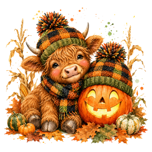 Halloween Highland Cow Clipart (24) sticker motiv