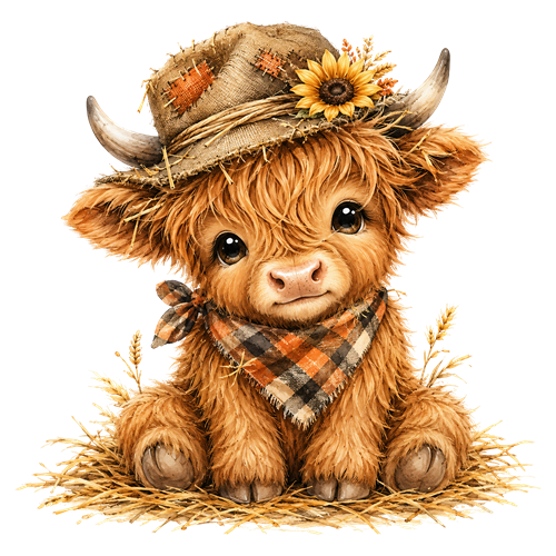 Halloween Highland Cow Clipart (3) sticker motiv