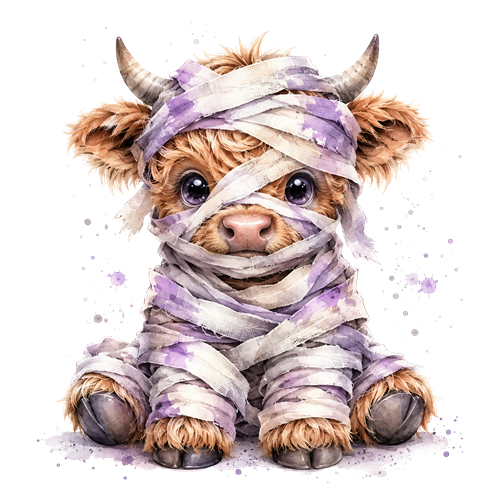 Halloween Highland Cow Clipart (6) sticker motiv