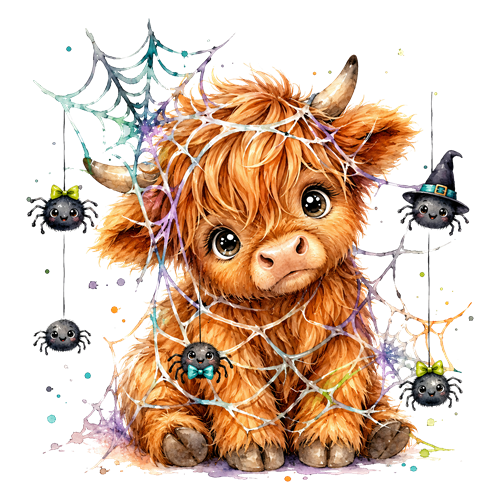 Halloween Highland Cow Clipart (7) sticker motiv