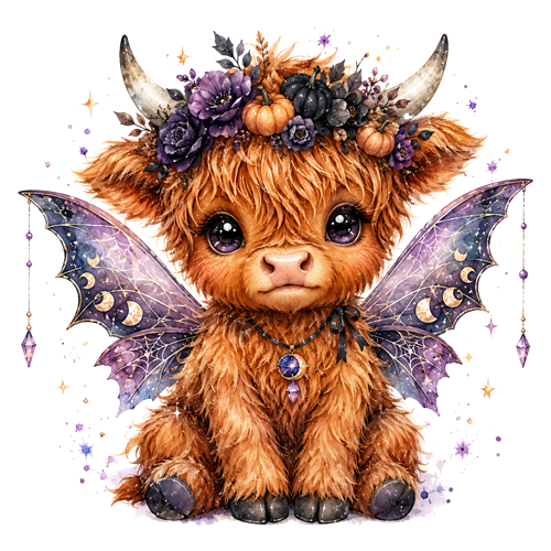 Halloween Highland Cow Clipart (8) sticker motiv