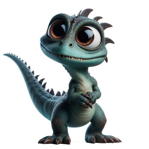 Sød og nysgerrig dinosaurfigur