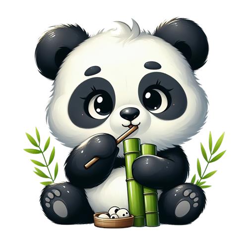 Sødt panda-barn med bambus