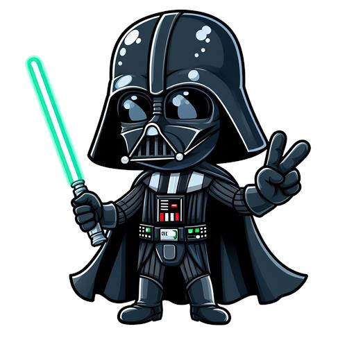 Kawaii Darth Vader med lyssværd