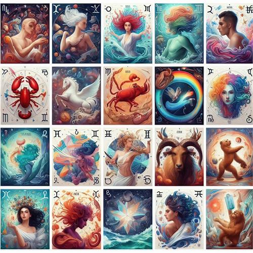 Astrologiske Illustrationer i Farver