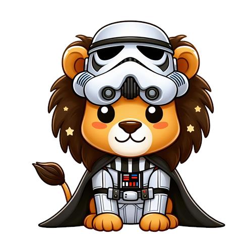 Kawaii Løve i Stormtrooper Kostume