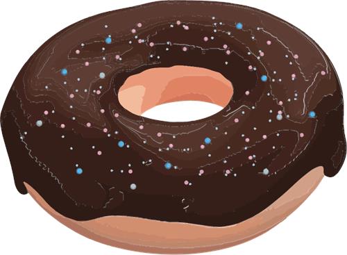 Lækker chokolade donuts med farverige perler