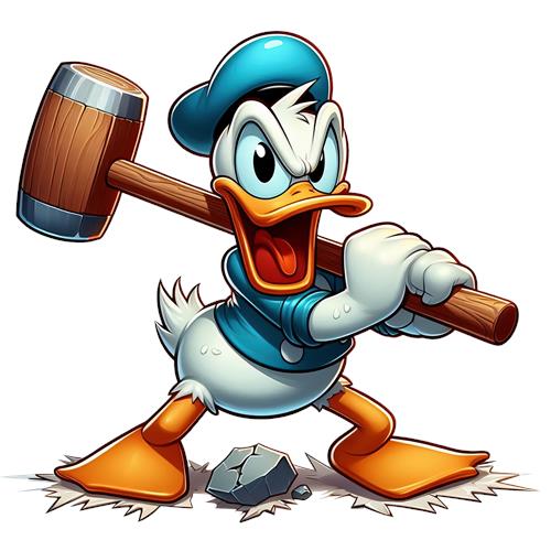 Donald Duck med hammer