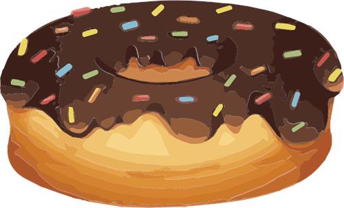 Lækker chokolade donuts med farverige drys