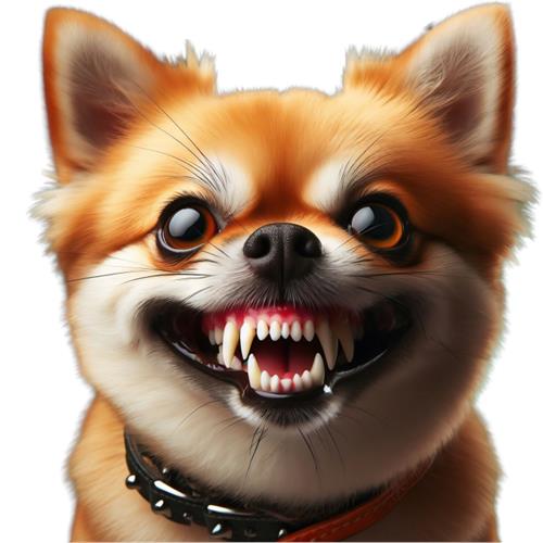 Skræmmende Chihuahua med grinede tænder