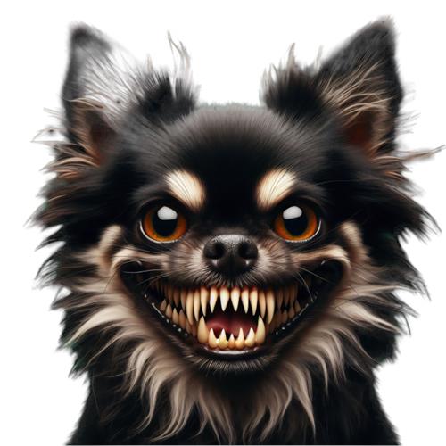 Skræmmende Chihuahua med tandrække